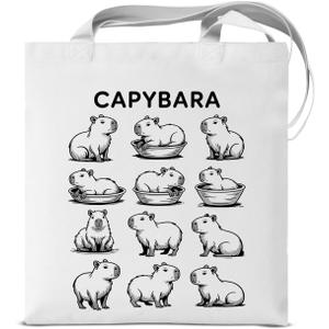 Capybara Tote Bag for Women Girls in My Capybara Era Reusable Grocery Shoulder Bag for Shopping Work Beach Travel Animal Lover Totes Gifts