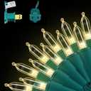 150 LED Warm White Christmas String Lights, 50 FT Green Wire, UL Certified Connectable, Xmas Lights Outdoor or Indoor