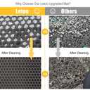 LeToo Cat Litter Mat Grey Trapping for Litter Box, No Slip & Large, Urine & Waterproof, Honeycomb Double Layer Anti Tracking Kitty Mats, No Phthalate, Washable Easy Clean (24" x 15", Grey)