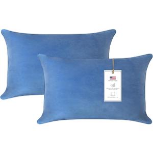 A1 Home Collections Down Alternative Throw Insert, Ready to Use Pillow Pack of 2, 12"x20", Prussian Blue 2 Count