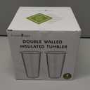 Freshmage 16oz Double Walled Insulated Tumblers (4 Pack), Tumbler Cups Keep Drinks Cold & Hot, Crystal Clear Reusable Plastic Cups, BPA-Free Plastic Drinking Glasses, Dishwasher Safe