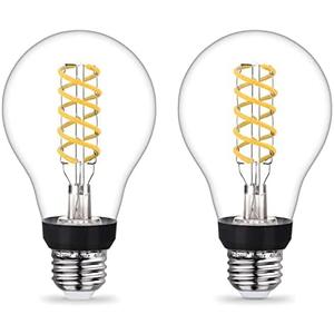 YIMILITE A21 Dimmable LED Edison Bulb 6W Equal 60 watt Natural White 4000K Clear E26 Base Vintage Spiral Filament Light Bulb for Ceiling Fan Light Bulbs and Appliance Bulb 600LM 2Pack One Missing