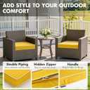 MIULEE Yellow 17 x 16 x 2 Outdoor Chair Cushions Waterproof Patio Chair Cushions with Adjustable Straps Set of 2 for Patio Furniture 3-Year Color Fastness Garden Sofa Couch