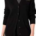 Amazon Essentials Women's V-Neck Midweight Relaxed-Fit Cardigan Sweater (Black), XS