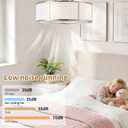 Hummingbird 20inch Low Profile Caged Ceiling Fans with Lights, Flush Mount Ceiling Fan with Lights and Remote, Bladeless Modern Enclosed with 6 Speeds for Bedroom, Kitchen, Nickel