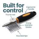 Rake Brush for Dogs, Dematting Tool for Goldendoodles, Poodles & Doodles Rescue Essential with Long Smooth-Edged Teeth for Thick Coats, Deshedding & Mat Remover Skip the Groomer