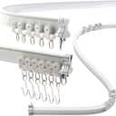 Aluminum Flexible Curtain Track 3ft-6.6ft / 2 Meter-Bendable Ceiling Track For Curtains, Ceiling/Wall Mount Curtain Rail System For Curved Shower Curtain, RV/Sliding Curtain Track (WHITE) (3ft-6.6ft / 2 Meter, White)