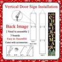 Golden Black Winter Christmas Welcome Sign for Front Door with Hanging Rope, 47" Farmhouse Cute Vertical Wood Welcome Sign for front porch, Rustic Large Tall Wooden Porch Leaner Home Outdoor Decor