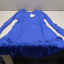 ANRABESS Long Sleeve Midi Dresses for Women Casual 2026 Spring Crewneck A Line Tiered Flowy Loose Trendy Dresses with Pockets Blue Large