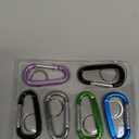 6PCS Black Carabiner Caribeaner Clip,3" Large Aluminum D Ring Shape Carabeaner with 6PCS Keyring Keychain Hook (Multi-color)