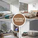 AOSKY Cordless Zebra Blinds for Windows Pull Down Roller Window Shades Dual Layer Light Filtering Privacy for Day and Night, Free-Stop Door Shades for Home Easy to Install (55" W X 72" H, Grey)