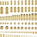 178 Pcs DOT Quick Push to Connect Fittings Straight Union & Brass Compression Tube Fittings 1/8" 5/32"1/4"5/16"3/8" 1/2" Air Line Fittings Push Lock Air Hose Fittings with Compression Union