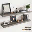 48 Inch Floating Shelves for Wall 2 Pack, 8"D Wood Grain Bathroom Shelves, 48"Wx8"Dx1.2"H, 2Pack
