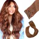 Clip in Hair Extensions, Auburn Brown Hair Extensions Real Human Hair Clip ins 12 Inch Double Weft Clip in Hair Extensions Real Human Hair 70G 7 Pieces Clip on Extensions for Women