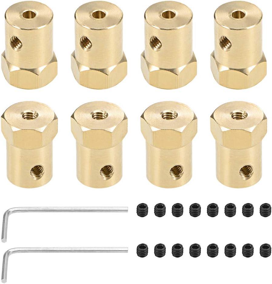 uxcell Hex Coupler 3mm Bore Motor Hex Brass Shaft Coupling Flexible Connector for Car Wheels Tires Shaft Motor 8pcs uxcell Hex Coupler 3mm Bore Motor Hex Brass Shaft Coupling Flexible Connector for Car Wheels Tires Shaft Motor 8pcs