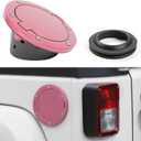JeCar JK Fuel Filler Cover Gas Cap Aluminum Alloy Gas Tank Door Exterior Accessories for Jeep Wrangler 2007-2018 JK JKU, Pink