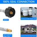 GGC 3 FT Stainless Braided RV Propane Pigtail Hose (2PCS) QCC1 Connector with 1/4'' Inverted Male Flare
