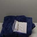 Westinghouse Electric Snuggle Throw Blankets with Foot Pocket, Wearable Heated Blanket with Sleeves, 6 Heating Levels & 2 to 10 Hours Heating Time Settings, 50 * 70"+18", Navy (Navy Blue&ivory)