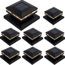 MAGGIFT 15 Lumen Post Lights for Outdoor, Fence Deck or Patio, Solar Powered Caps, Warm White High Brightness SMD LED Lighting, Lamp Fits 4x4, 5x5 or 6x6 Wooden Posts, 8 Pack