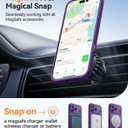 CANSHN 360 Spin Magnetic Stand for iPhone 17 Pro Case with Camera Control [Full Camera Protection] [Compatible with Magsafe] Translucent Matte Shockproof Protective Phone Cover 6.3" - Deep Purple