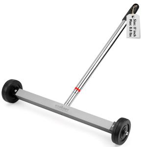 HORUSDY 17-Inch Rolling Magnetic Sweeper with Wheels | Adjustable Handle | 8.8-Pound Capacity Heavy-Duty Magnet to Pick Up Nails