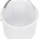 7'' Inground Pool Skimmer Basket Replacement Basket for Hayward Pool Filter Basket SP1082CA & SPX1082CA | Built-in Weight | with Stainless Steel Handle & Rubber Grip Fits Hayward Skimmer Basket