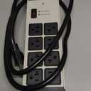 CCCEI Heavy Duty Power Strip Surge Protector 20 AMP, 8 Outlets 12 Gauge Industrial Shop Garage Metal Multiple Outlets, 6 FT Extension Cord 5-15P Adapter High Amp 6-20R T-Slot 20a for Appliance (Grey)