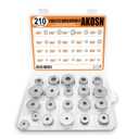 210 Pieces Stainless Steel Washers Assortment Kit - Flat Washers & Fender Washers Set- 17 Sizes, Covering M3 to M12 (Metric) - Perfect for Bolts, Screws, Plumbing & Automotive, Marine