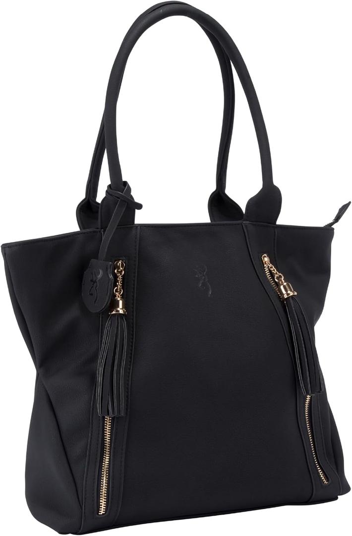 Browning Women's Concealed Carry Alexandria Purse, Premium Holstered Handbag With Safety Locking Option, Black