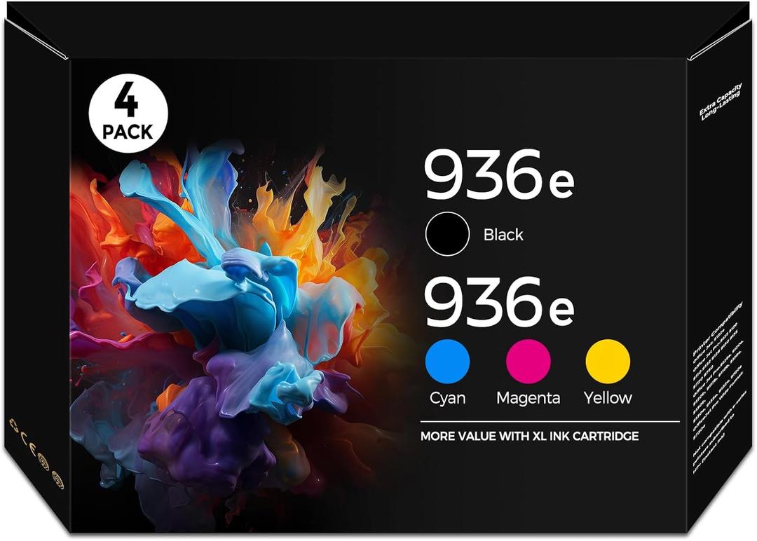 936 936e 936XL Ink Cartridges Office Jet Pro 9125e 9120 9135e Replacement for HP 936 936e High Yield Ink Cartridges Compatible for HP936 Office Jet Pro 9125 9120e 9135 9110b, Wide Format 9730e Printer
