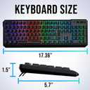 KLIM Chroma Wireless Keyboard RGB Backlit Gaming, Rechargeable Battery, PC Keyboard, Durable & Water-Resistant, Compatible with PS4, PS5 & Mac - Black