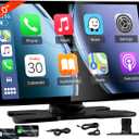 TECXERLLON 9.0'' Wireless Carplay Screen for Car, Portable Car Stereo with Apple Carplay & Android Auto, Car Audio Receivers with GPS Navigation, Mirror Link, Screen for All Vehicles(No Camera)
