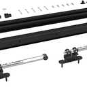 JUBEST 6FT Sliding Barn Door Hardware Track Kit, Aluminum Alloy Box Rail Wall Mount Barn Door Hardware, for Interior Wooden Door