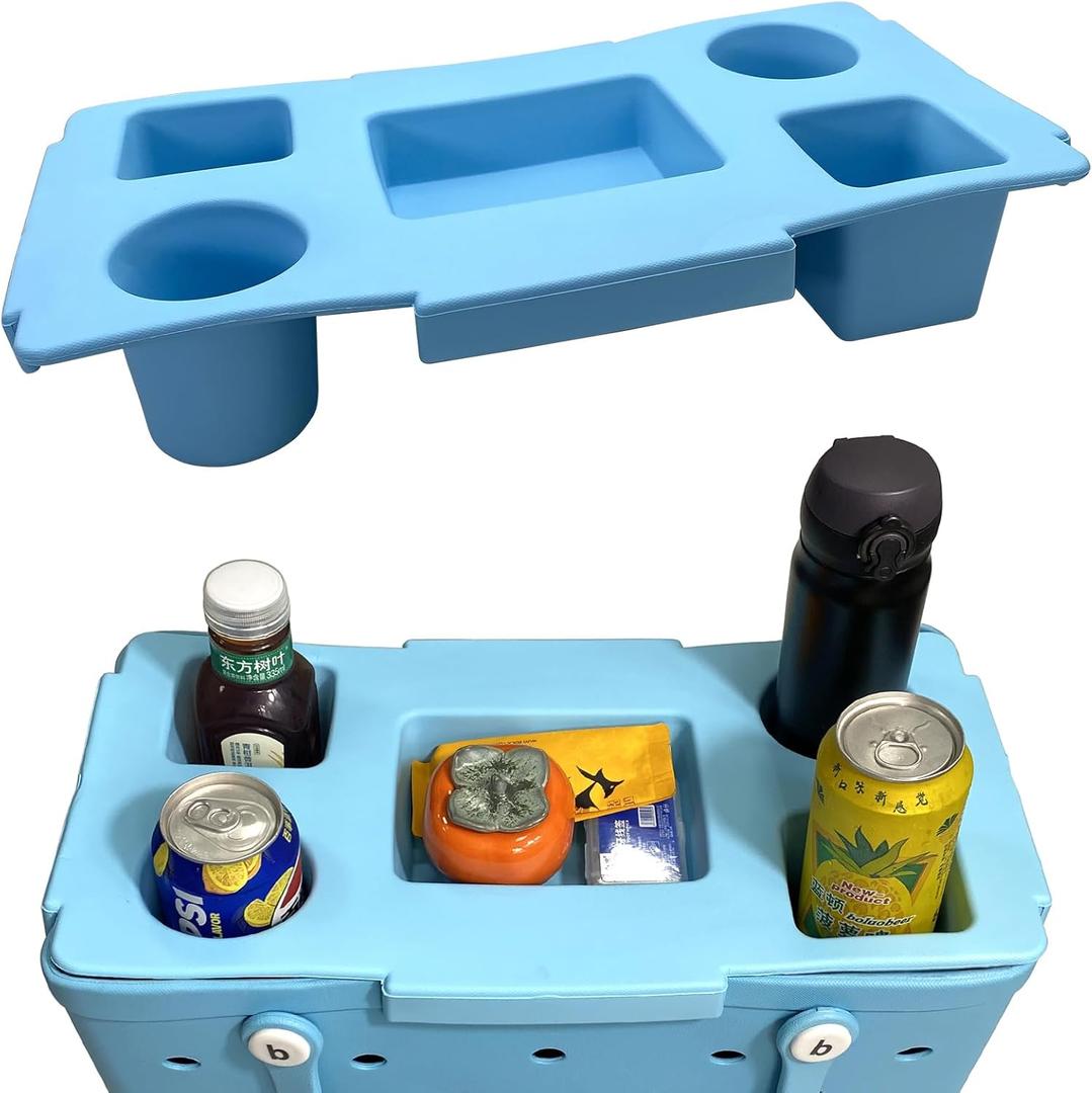 Top Cup Holder Tray Accessory Compatible with Bogg Bag X-Large - Accessories for Original Bogg Bag - Divider and Organizer Phone Holder fit for Bogg (Sky Blue)
