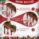 Dingion 20 Pcs Christmas Garland Decorative Banister Ties with Tassel 25.2 Inches Christmas Reusable Twist Ties for Garland Fireplace Staircase Banister Home Xmas Holiday Decorations(Red, White)