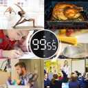 Digital Kitchen Timers, Magnetic Visual Timer Large LED Display Magnetic Countdown Countup Timer Volume Adjustable for Classroom Cooking Baking Teaching, Easy for Kids(Oyster White)