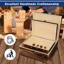 Wooden Box with Lock and Keys Hinged Lid Treasure Chest Memory Hobby Preservation Rustic Decorative Archival Organizer Jewelry Gadget Trinkets Keepsake Wood Storage Boxes 2 Pack Smokey Color
