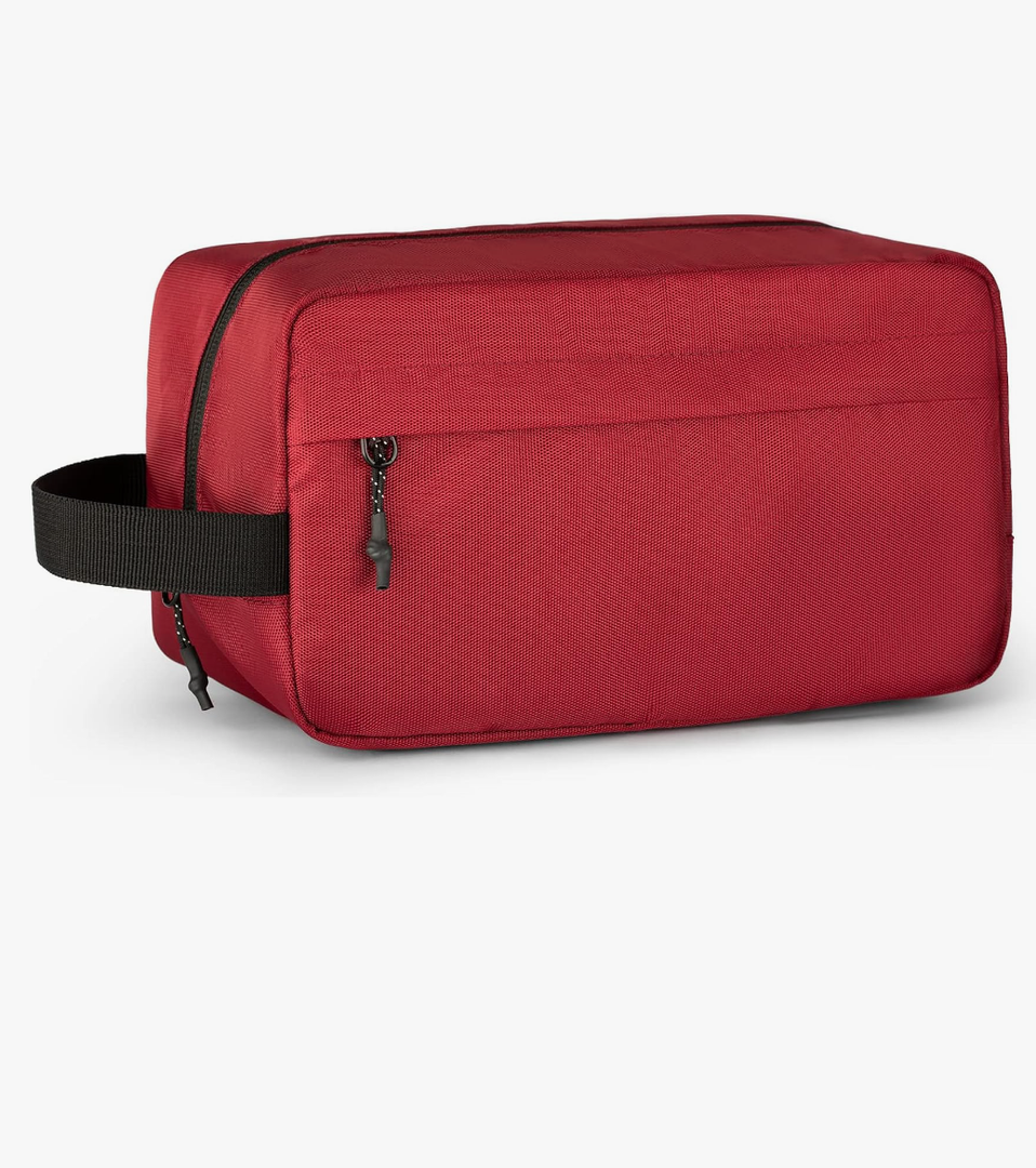 Vorspack Travel Toiletry Bag for Men - Hanging Toiletries Bag Water Resistant Travel Bag for Toiletries Accessories, Maroon