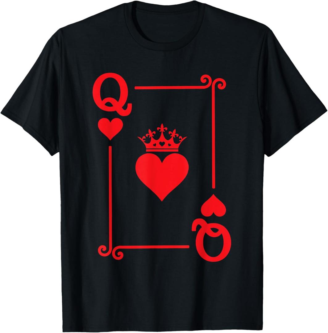 Queen Hearts Card Costume - Playing Cards - Queen of Hearts T-Shirt, S