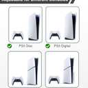 Upgraded Adjustable Console Holder Wall Mount for PS5: Black Gaming Stand for PlayStation 5/PS5 Slim/Pro Digital Disc Edition With 2 Controller Kits White