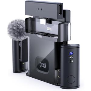 Wireless Lavalier Microphone for iPhone/Android/iPad (2 TX + 2 RX + Charging Case), Mini Mic with Noise Reduction, 22H Battery, 131ft Range, Lapel Microphone for Video Recording, Vlog