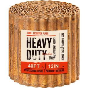 Land Guard Corrugated Garden Edging Border,12" x 40' Landscape Paver Edging, Tall Landscape Edging, Fence for Garden, Flower Bed, Lawn and Landscape Edging (Rusty)