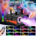 Fog Machine, Smoke Machine with Disco Ball Lights, 600W and 4000CFM with 13-Color LED Effects, Wired And Wireless Remote Controls, Ideal for Indoor, Outdoor, Halloween, Wedding, and Parties