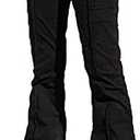 HBER Low Rise Flare Pants for Women Bell Bottom Black Bootcut Leggings Y2k, XS