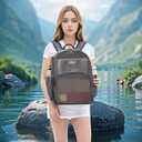 MAY TREE Mesh Bacpack for School Beach Swimming Outdoor Fitness, Heavy Duty Mesh Bookbag with Sturdy Material for Women and Men, Grey, Medium