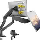 monTEK Dual Monitor Mount Monitor Arms for 2 Monitors for 17 to 35 Inch Curved Screen Holds 35 Lbs Adjustable Heavy Duty Monitor Desk Mount Cable Management, VESA 75/100mm