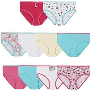 Hanes Girls and Toddler Underwear, Cotton Knit Tagless Brief, Hipster, and Bikini Panties, Multipack (Colors May Vary) Size 6