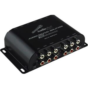 Audiopipe Audio Signal Splitter (SPLIT-3023LVL), 10V Line Driver, Built-in Line Level Gain Control, Remote Bass Knob, RCA Stereo Splitting, Optimal Clarity, 3 Inputs, Multiple Connection, 95dB