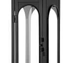Nuogo 1 Pack 20 Inch Large Black Metal Decorative Lanterns Luxury Hurricane Modern Candle Lanterns with Clear Glass Panels for Porch Outdoor Garden Wall Hanging Patio Wedding Party Table Decoration