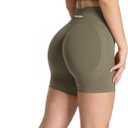 TAYOEA Workout Shorts Women Scrunch Butt Booty Lifting Seamless Biker Shorts for Gym Athletic Yoga (X-Small, Mocha)
